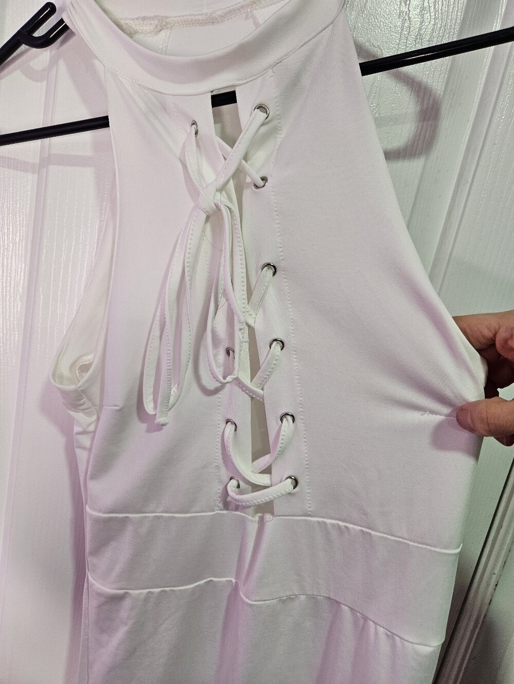 White Halter Mini Dress